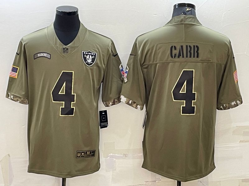 Men Oakland Raiders #4 Carr Green 2022 Vapor Untouchable Limited Nike NFL Jersey